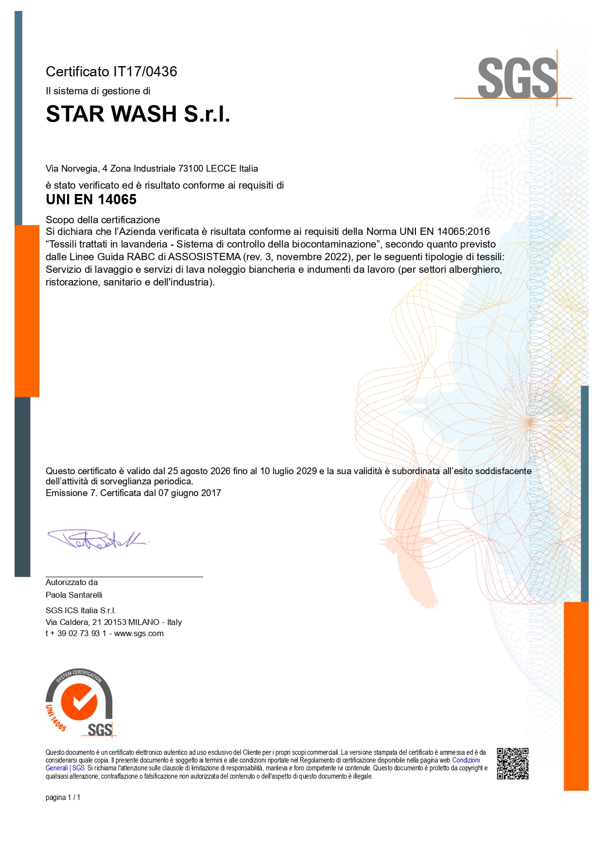 Certificato ISO140652016