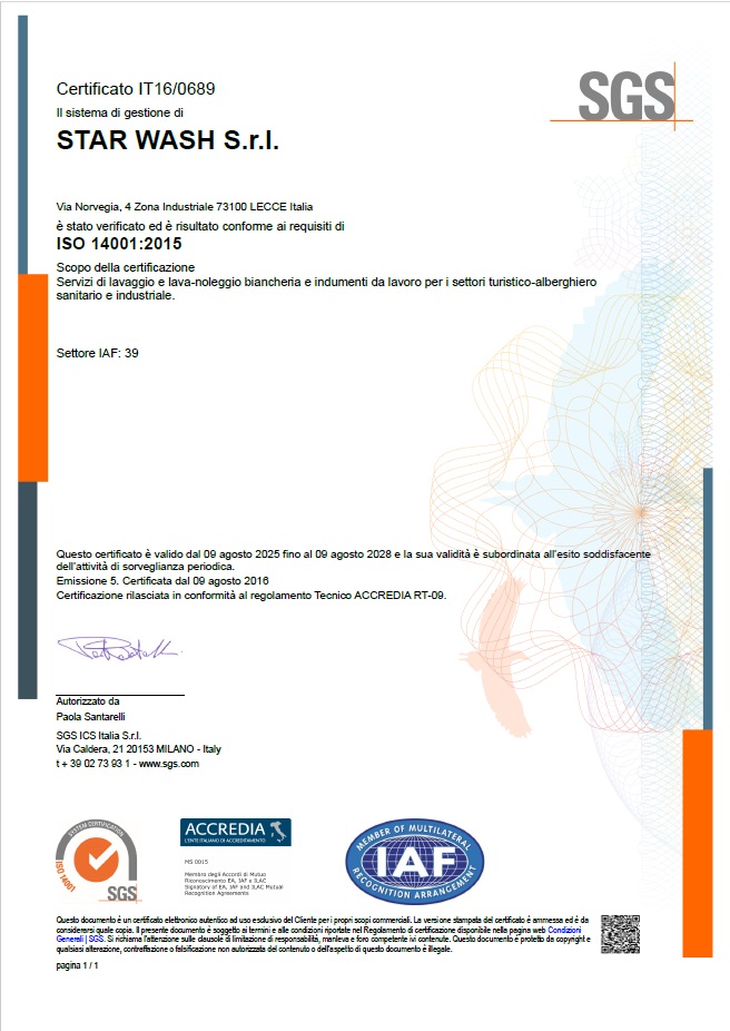 Certificato ISO140012015